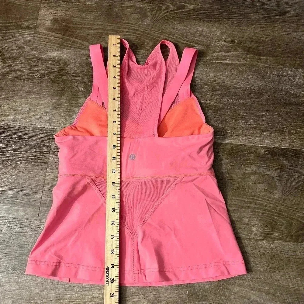 Lululemon Coral High Neck Mesh Tank size 6 - Picture 5 of 5